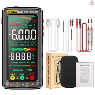 Aneng 682 6000 Đếm Đồng hồ vạn năng kỹ thuật số LCD lớn Chống cháy thông minh có thể sạc lại Đồng hồ đo đa năng VA Màn hình lùi Máy kiểm tra NCV có đèn pin cho điện áp Điện trở Capacita