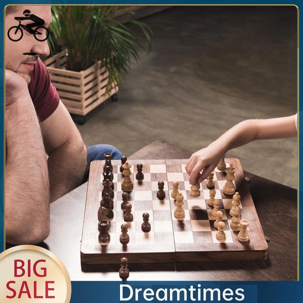 Bộ trò chơi cờ vua và cờ vua 3 trong 1 Bộ cờ vua du lịch bằng gỗ cho trò chơi trên bàn cờ [Dreamtimes1.vn]