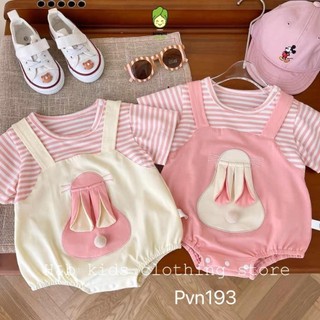 Body Chip Ngắn Tay Cho Bé Gái, Bé Trai KAMSAMITA Vải Cotton Hoạ Tiết Thỏ 3D, Bodysuit Cho Bé Sơ Sinh từ 3-12kg S413