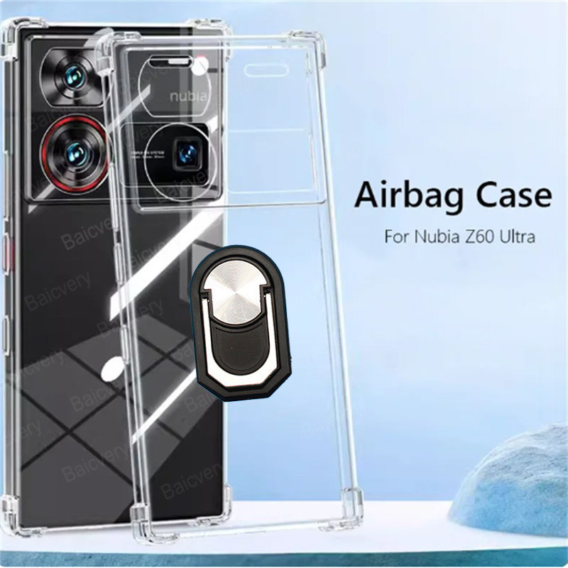 Ốp điện thoại ZTE Nubia Z60 Ultra 5G NX721J TPU Vỏ Silicon mềm Vỏ điện thoại từ tính Giá đỡ nhẫn đeo