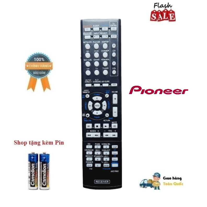 Remote điều khiển dàn âm thanh Pioneer AXD7692 AV VSX-43 VSX-823 VSX-528 VSX-828 VSX-1023 VSX-1015-S- Hàng chính hãng