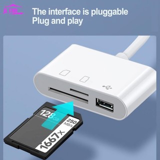 【UTHU】Compact and Convenient USB C Card Reader TF/SD Memory Card Type C USB Conversion
