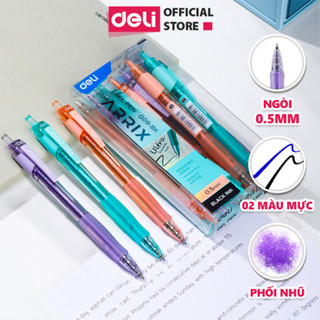  VPP Deli  Bút bi gel mực nước màu pastel phối nhũ ngòi 0.5mm bút bi nước mực đều viết trơn tru cho học sinh văn phòng 