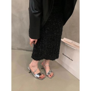 Giày cao gót mũi vuông có sequin