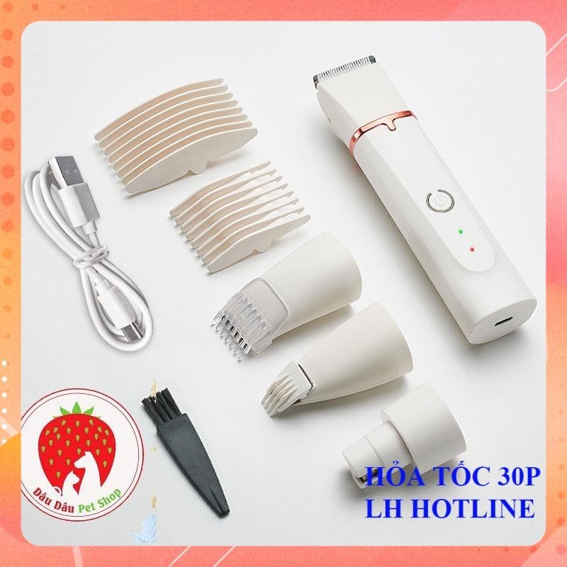 Bộ tông đơ cắt tỉa 4 chức năng - Cắt lông; Cắt lông chân, lông tai chó mèo (đầy đủ phụ kiện kèm theo)