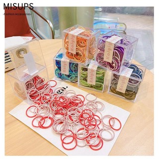 MISUPS 100 dây thun buộc tóc co giãn tốt nhiều màu sắc phong cách Hàn Quốc dành cho bé gái