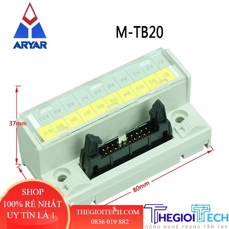 M-TB20 Bảng Mạch đột Phá Khối đầu Cuối Nam Bộ Chuyển đổi Rơ Le PLC Gắn DIN 20 BREA 35 / 32 / 15mm - Chiều dài 5mm