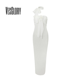 Vesglory Nữ Đầm Maxi 2024 Thời Trang Mới Ngoài Vai Nơ Ống Quan Điểm Hàng Đầu Váy Không Đều