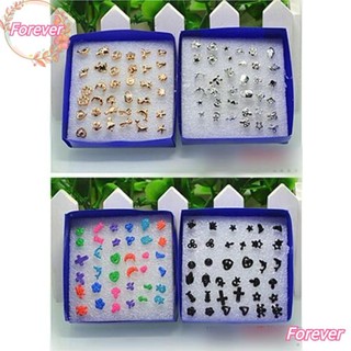 Bộ 18 Cặp Khuyên Tai Nhựa Thời Trang Cho Nữ|Mạ / Nhiều Màu