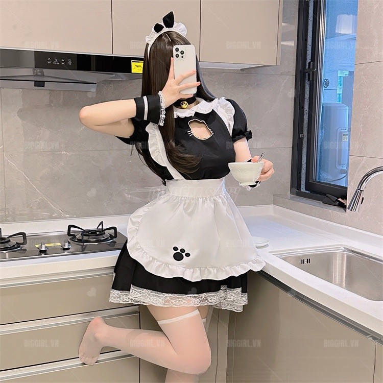 Đồ Cosplay Cô Hầu Gái Váy Ngủ Sexy dễ thương Bigsize Bộ Ngủ Cosplay Sexy Maid Phong Cách Anime lolita Cute Nhật Bản Gợi Cảm quyến rũ Kèm Chip