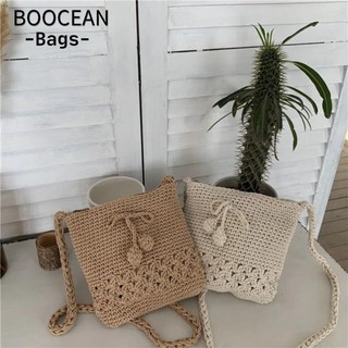 Túi đeo vai, Túi đi biển dệt nơ rơm, Túi cói dệt dễ thương dành cho nữ