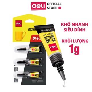 Set 3 Tuýp Keo 502 Siêu Dính Cực Mạnh DIY DELI Keo Dán Giày Nhựa Gỗ Sắt Đa Năng Chuyên Dụng Tiện Lợi