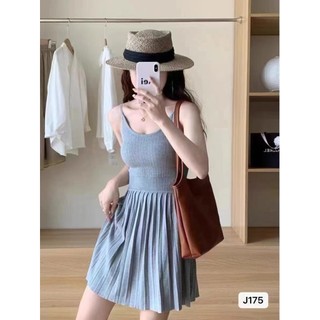 Balamy Mùa Hè Phong Cách Mới Phiên Bản Hàn Quốc Thời Trang Cao Cấp Chữ A Váy Xếp Ly Váy Sling