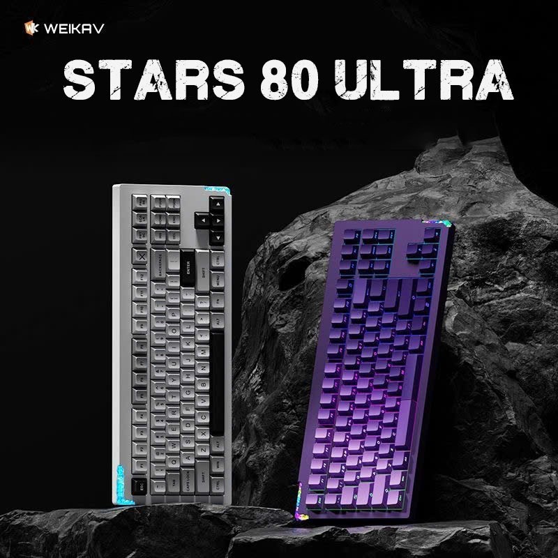 Bàn Phím Cơ STARS 80 ULTRA - Kit STARS80 ULTRA PCB 1.6MM, Nhôm CNC , 3MODE , QMK/VIA