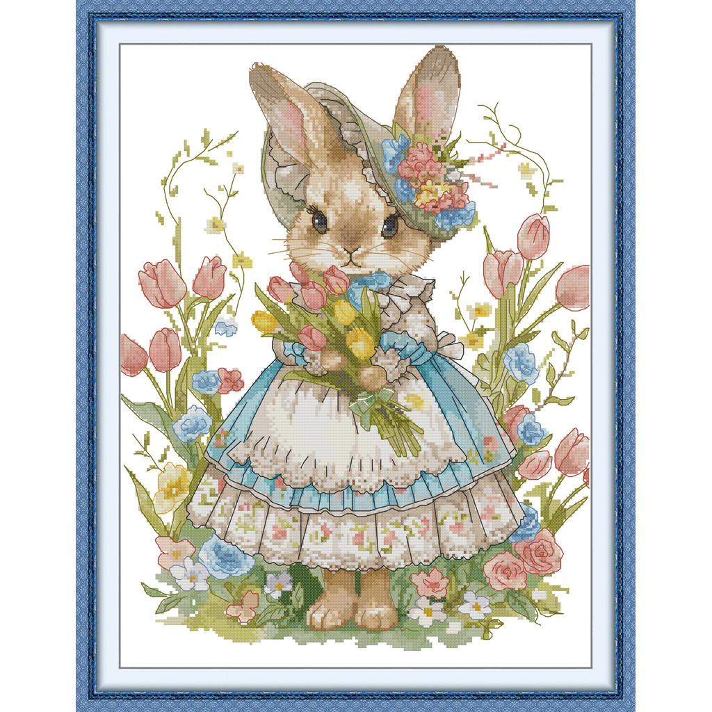 Joy Sunday Stamped Cross Stitch Kits Peter Rabbit 2 Pattern 14CT hoặc 11CT, Bộ thêu kim 9CT