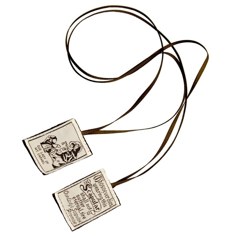 SHI Brown Scapular Our Lady of Mount Carmel Thêu Scapular Vòng cổ Công giáo