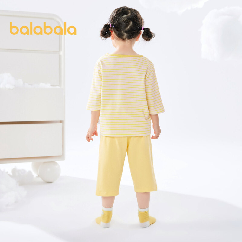 Balabala Bộ Đồ Ngủ Tay Ngắn Chất cotton Mỏng Nhẹ Thoáng Khí Thời Trang Mùa Hè Cho Gia Đình