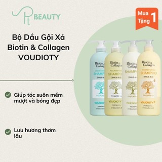 [Mẫu cũ chai tròn] Dầu Gội Xả Biotin Collagen Giảm Rụng Tóc Phục Hồi Khô Sơ Hư Tổn - 1000ML VOUDIOTY