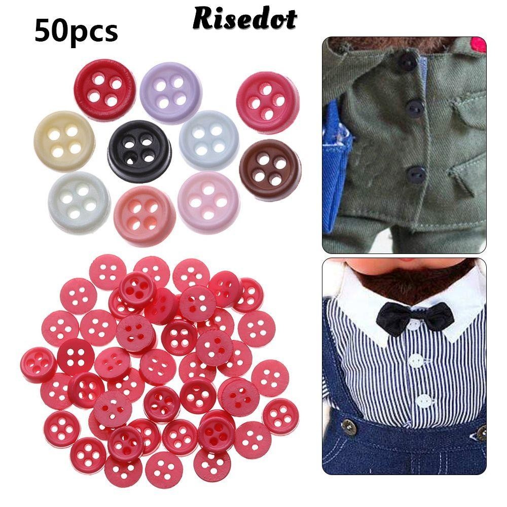 Risedot 50 Nút Mini 6mm Làm Quần Áo Búp Bê