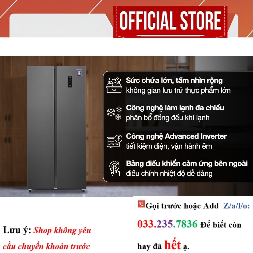 Tủ lạnh Casper Inverter 458 lít Side By Side RS-460PG <SALE<