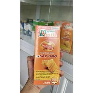 Súc miệng Nutri Dentiz giảm sâu răng, hôi miệng, nhiệt miệng - Từ Sáp ong trầu không - chai 250ml Nutridentiz DATE 2027