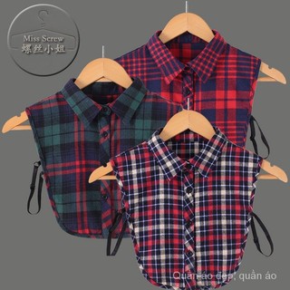 Sản Phẩm Mới Nhiều Màu Kẻ Sọc Cổ Giả Cotton Thu Đông Áo Len Tất Cả Trận Đấu Áo Sơ Mi Búp Bê Cổ Áo Sơ Mi Nữ Preppy Phong Cách Áo Sơ Mi VZCP