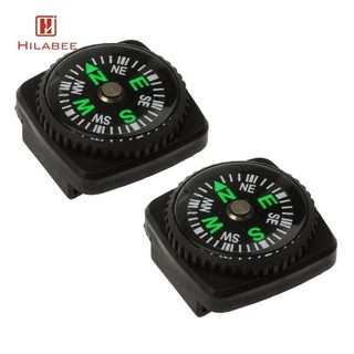 Hilabee 2 chiếc La bàn chống nước Mini có vòng tay La bàn màu đen