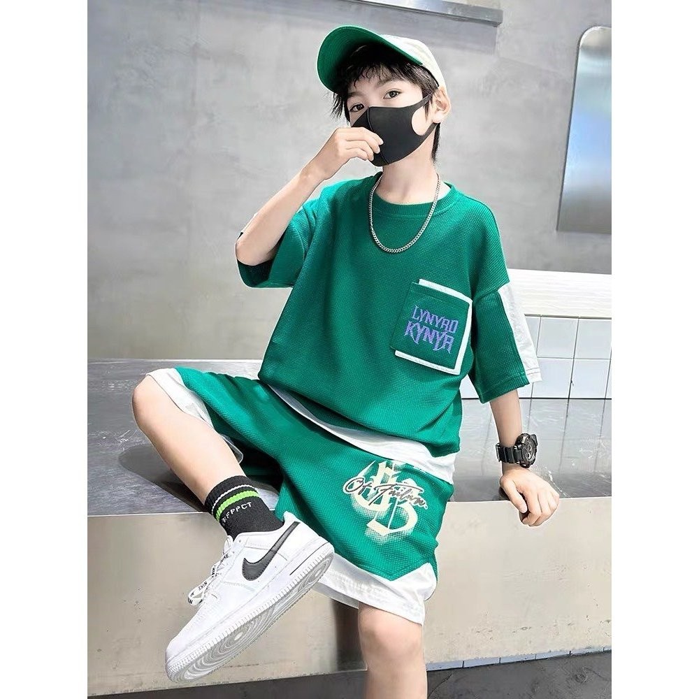 Quần áo trẻ em mùa hè ngắn tay cho bé trai size từ 18-50kg từ 6-16 tuổi mẫu " kyny". Set đồ bộ thời trang phong cách