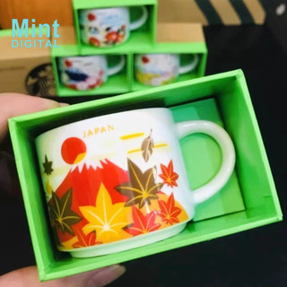 Starbucks city cup 59ml cốc gốm mini cốc nhật bản series city cup cốc nước có nắp thìa cà phê nhật bản bốn mùa