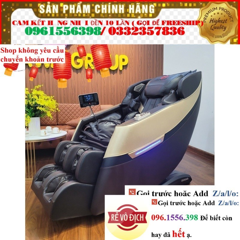 Ghế massage Okinawa toàn thân Okinawa OS - 321 model 2023, 4D, điều kiển giọng nói <>