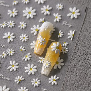  Iron New Craft Nhãn dán làm móng tay 5D ba chiều Nhãn dán móng tay dính dập nổi Nhãn dán móng tay TS-3595 See Daisy Again