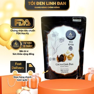 Tỏi đen cô đơn 1 nhánh thương hiệu linh đan gói 125gr, lên men 60 ngày tăng đề kháng dẻo ngọt thơm