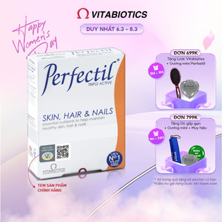 Viên Uống Làm Đẹp Da, Tóc & Móng Vitabiotics PERFECTIL Bổ Sung Biotin Và Vitamin Ngừa Oxy Hóa Hộp 30 Viên