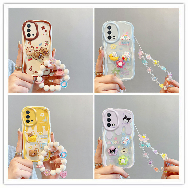 ốp lưng oppo a74 Ốp điện thoại búp bê 3D kem dễ thương cho ốp lưng oppo a74 oppo a95 ốp lưng bts