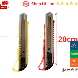 Dao rọc giấy loại lớn 20cm, dễ dàng thay lưỡi, có chốt gài an toàn, thiết kế chắc chắn - Shop Út Lớn