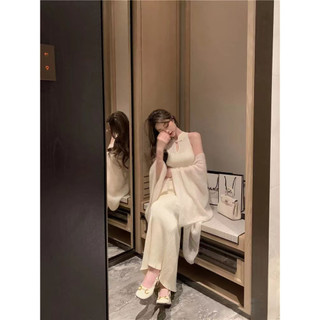 Xiaoao Hàn Quốc Dongdaemun ánh trăng trắng phong cách lười biếng khăn choàng màu Trơn Áo Khoác Cardigan Nữ điều hòa Áo sơ mi chống nắng dệt kim cho con ngựa của tôi TWQH