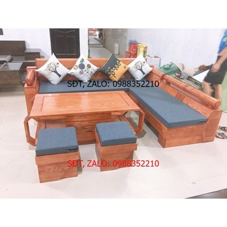 Bộ Bàn ghế góc Kim Cương gỗ Sồi Nga