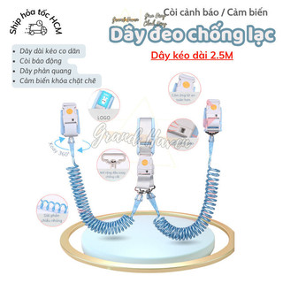 Dây đeo tay  chống lạc, chống cắt cho bé Dây dắt trẻ em đi dạo phản quang lõi thép có khóa Grand Haven