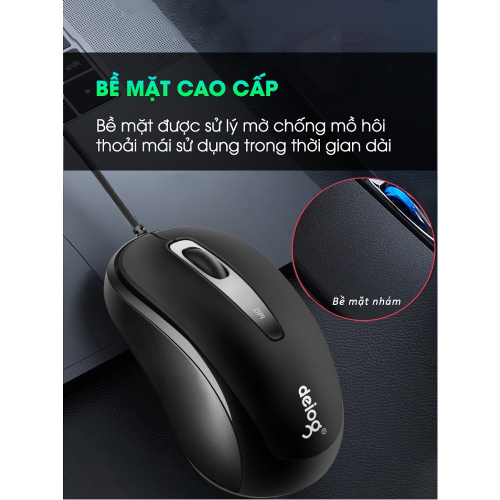 Chuột Máy Tính Có Dây Deiog DY-F2 Gaming Mouse  DPI 1200 Hỗ Trợ Game Thủ,Phù Hợp Laptop/Pc Công Thái Học Hàng Chính Hãng