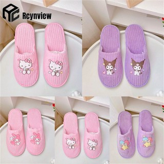  1 Đôi Sanrio Sang Trọng Dép Kawaii Hello Kitty Kuromi Cinnamoroll My Melody Sippers Phòng Ngủ Học Sinh Đệm Mềm Mại Sang Trọng Giày Phòng Ngủ Bé Gái Quà Tặng 