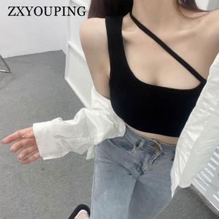 Zxyouping Áo ngực thể thao có dây đeo vai xiên không đều Hình chữ U liền mạch Áo ngực lưng đẹp dành cho nữ Bralette hở lưng Push Up Bra xiên vai treo cổ Crop Top