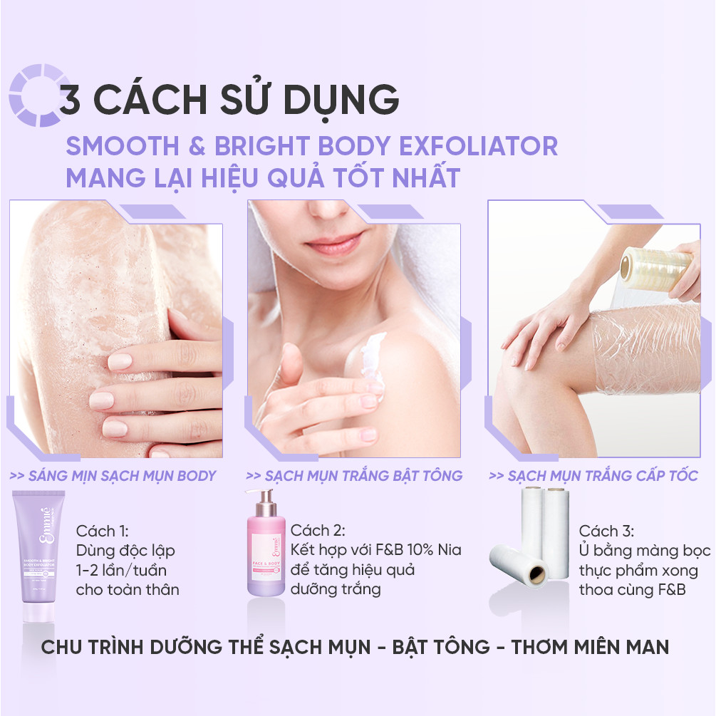 Ảnh 4 của Tẩy Tế Bào Chết Làm Sáng Da Toàn Thân Emmié by HappySkin Smooth & Bright Body Exfoliator 200g