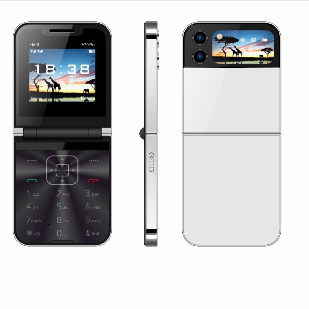 A7pro Flip Phone Non-Smartphone Flip Nút Điện Thoại 2G Ngoại Ngữ Điện Thoại Di Động Đa Ngôn Ngữ