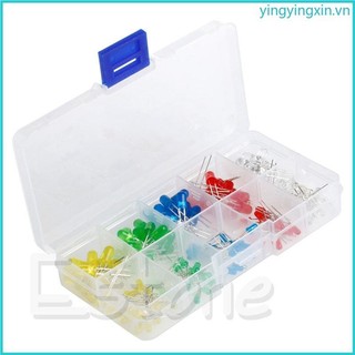 Yin hot new 150pc 3mm 5mm đèn led trắng vàng đỏ xanh xanh lá bộ diode phân loại