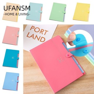 UFANSM đựng tài liệu giấy tờ khổ A4 5 ngăn chống thấm nước nhiều màu sắc xinh xắn