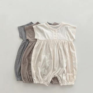 Bộ áo liền quần sơ sinh mùa hè Áo liền quần cho bé phong cách Hàn Quốc Bộ đồ liền thân Cotton rộng rãi cho trẻ sơ sinh 0-2 tuổi