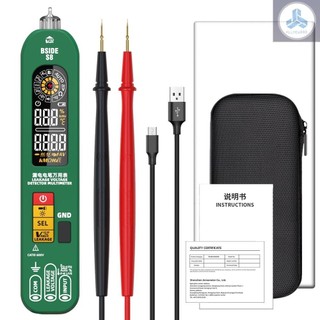 Bside S8 3in1 Đồng hồ vạn năng cầm tay Bút kiểm tra điện Nhiệt kế kỹ thuật số 6000 Đếm Đồng hồ vạn năng Bút kiểm tra rò rỉ EBTN Màu Backllight Hiển thị Multime cầm tay ANEW-4.1