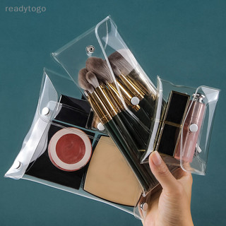 [Readytogo] Túi đựng cọ trang điểm trong suốt bằng nhựa PVC Nút du lịch Mini cầm tay Ví đựng tiền xu Phụ kiện chống nước Túi đựng cọ trang điểm 1 CÁI [Hàng có sẵn]