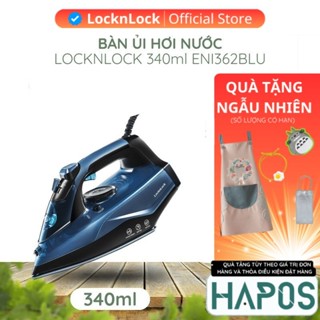 Bàn ủi hơi nước cầm tay Lock&Lock 340ml Chính hãng, bề mặt phủ ceramic chống trầy xước ENI362BLU - HAPOS OFFICIAL
