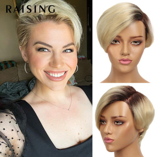 Bộ tóc giả ngắn kiểu bob pixie màu ombre thời trang cho nữ